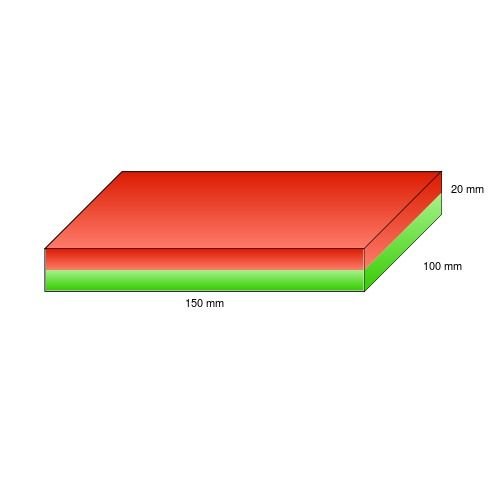 magnet-shop - Imán rectangular (150 x 100 x 20 mm, ferrita Y35, soporta hasta 20 kg)