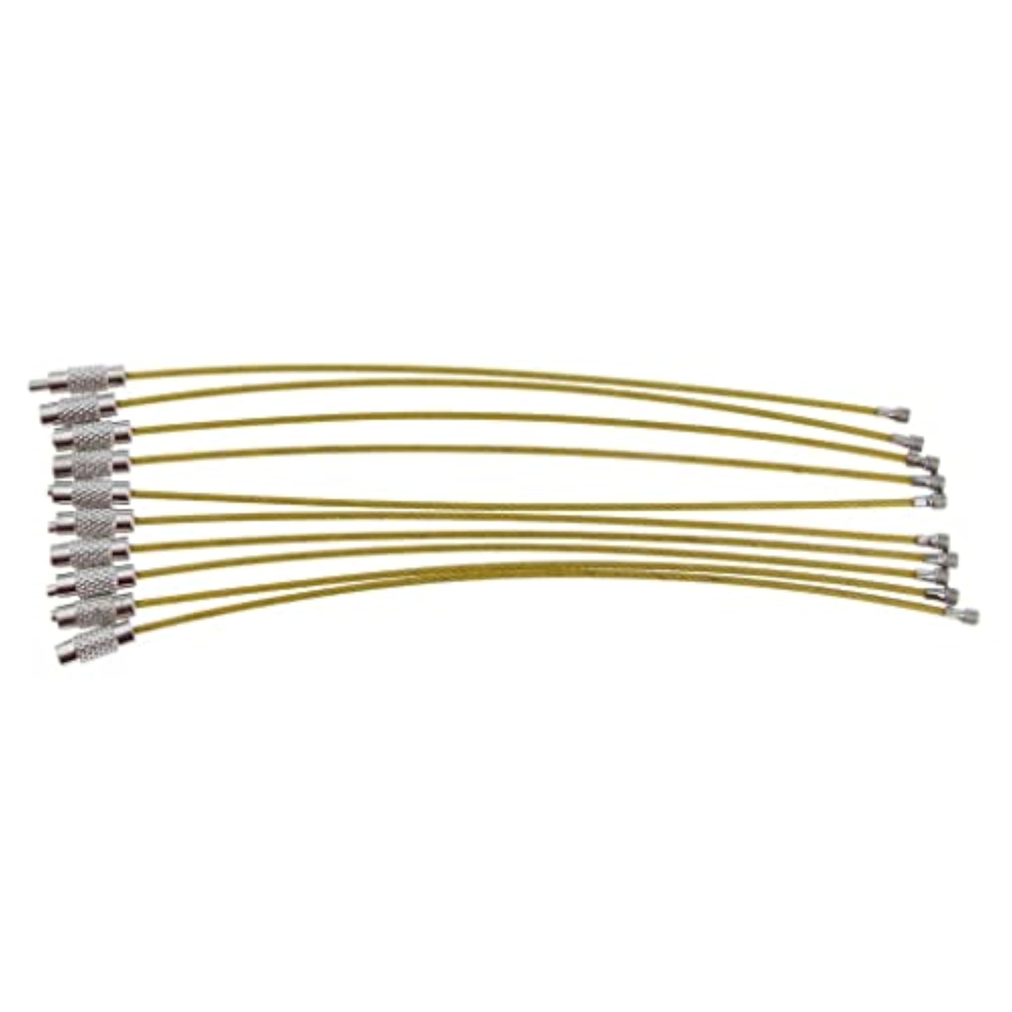 2x10Pcs Cable Wire Loop Luggage Tag Loops, Yellow
