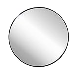 FrameWorks 20" Deluxe Contemporary Black Circular Aluminum Mirror