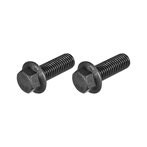 Image of METALLIXITY Flanged Hex Head Bolts (M14x40mm) 2pcs, Hexagon Serrated Flange Bolt Fully Thread Screw - for House Construction Hardware Fasteners