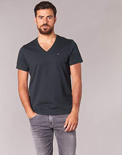 Tommy Jeans Herren Tjm Original Jersey V Neck Tee Dm0dm04410 Kurzarm Strickoberteile, Schwarz (Tommy Black), XL EU – Ansicht 4