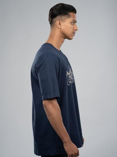 Image of T-Shirt for Men - 100% Cotton Ladakh Motorcycle Rider Half Sleeve Round Neck Graphic Print | Regular & Oversized Fit | 180 /220 GSM | S-5XL | Black, Navy Blue, Olive, Red, White