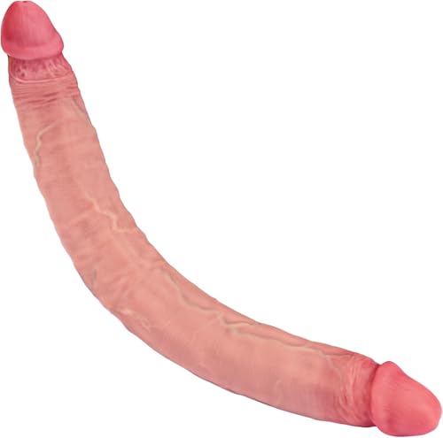 18 Inch Double Ended Dildo – 2 Inch Wide Realistic Veined Shaft | Waterproof PVC | Dual Sided Dildo for Deep Penetration | Flexible Sex Toy for Couples