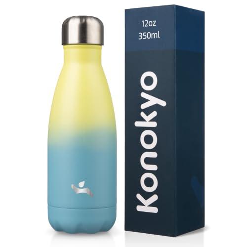 Konokyo 12 oz Insulated Stainless Steel Water Bottle, Sandy Beach