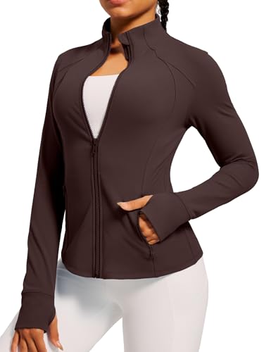 IUGA Women's Workout Jackets BBL Running Athletic Jackets Lightweight Full Zip Up Slim Fit for Women with Thumb Holes