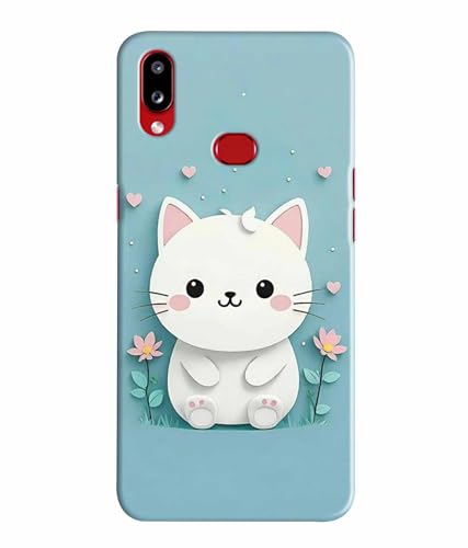 Image of Printed Hard Back Case Cover & Compatible for Samsung Galaxy A10S / Samsung Galaxy M01S | Cat Vector Painting (Multicolor) - D1192