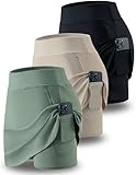 3 Pack Women’s Active Skorts with Pockets High Waist Athletic Skirts with Built-in Shorts for Tennis Golf Workout (Set 6, Large)