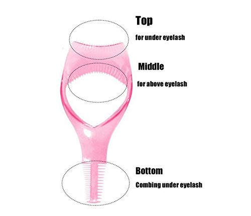 Miniatura 4 de 1 unids rosa + 1 unids herramientas de pestañas de plástico azul 3 en 1 aplicador de máscara guardia guía de pestañas herramienta de maquillaje de
