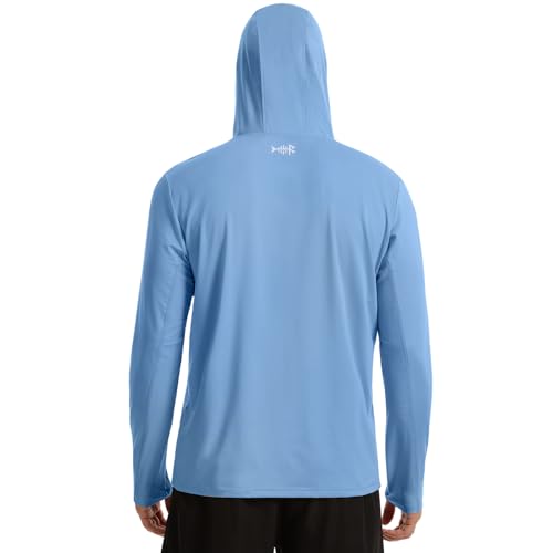 Image of BASSDASH Men's UPF 50+ Fishing Hoodie Shirts with Chest Pocket Lightweight UV Sun Protection Long Sleeve Hiking Sports FS34M