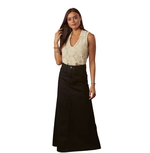 Wash Clothing Company Jupe longue en jean noir | Jupe longue en jean | 36-54, Noir , 46 Cover