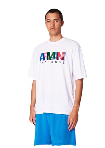 Armani Exchange Men's Comfort Fit Cotton Jersey Color Logo Tee