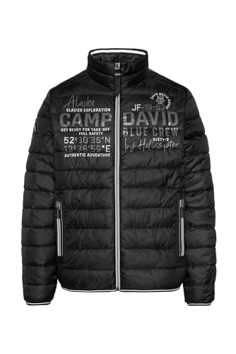 Camp David Herren Leichte Steppjacke mit Logo Prints und Tapes