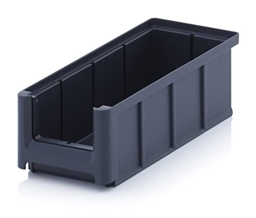 Creativ Ladenbau GmbH Sichtlagerkasten / Sichtbox / Stapelbox / Lagerbox / Sortierkasten / Sortierbox in Größe 2 lang, stapelbar, Farbe: anthrazitgrau (Anthrazitgrau ähnlich RAL7016) Cover