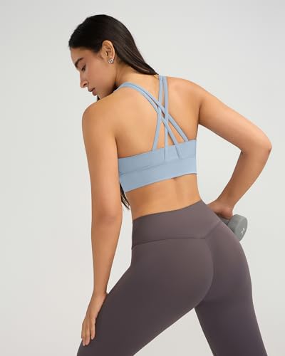 Image of Ama Larsi High Impact Strappy Sports Bra for Women | Padded Crisscross Back Supportive Running Yoga Workout Gym
