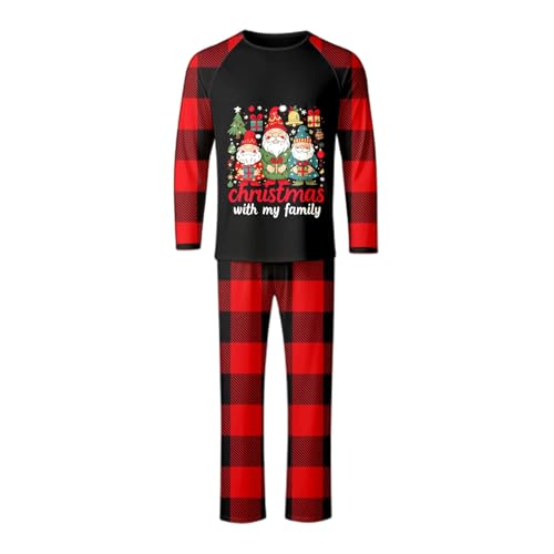 Pijama familiar a juego para padre e hijo, fiesta de vacaciones, ropa de dormir, ropa de estar acogedora para el hogar, para celebrar el año de invierno, rojo, XL