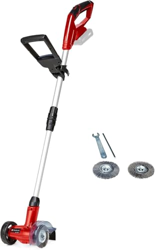 Einhell Pulisci fughe a batteria GC-CC 18 Li - Solo Power X-Change (18V, Velocità giri 1200 /min, manico telescopico, incl. 1 spazzola nylon e 1 in acciaio, senza batteria e caricabatteria)