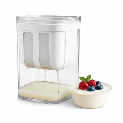 Image of SR 1100ML Greek Yogurt & Curd Maker | Fine Mesh Strainer with Lid | Home Essentials | shrikhand Maker | Hung Curd | Perfect for Homemade Yogurt | Whey Separator | Curd,Cheese & More