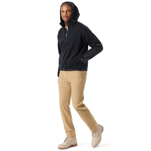 BASS OUTDOOR Men's Convertible Hoodie Pullover Sweater with 1/4 Front, Elbow Patches and Side Zip Pockets Standard2