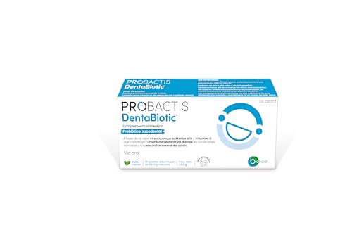 Probiótico Bucal Probactis DentaBiotic® - Salud Bucodental de Niños y Adultos – 30 pastillas para chupar - Complemento Probiótico con Vitamina D - Sabor Menta