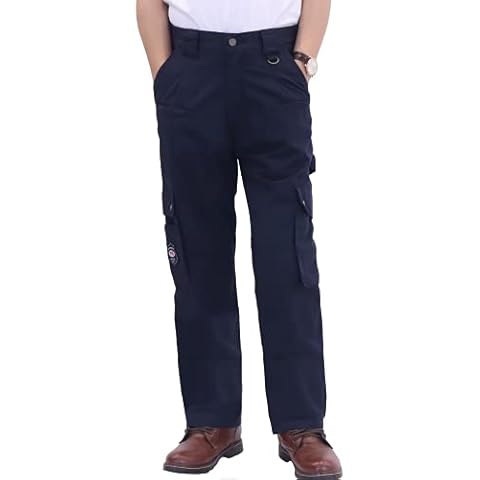 BOCOMAL FR Cargo Pants Flame Resistant Pants(2112&CAT2) 100% C 7.5oz Utility Fire Resistant Pants - blue - 44W x 32L Cover