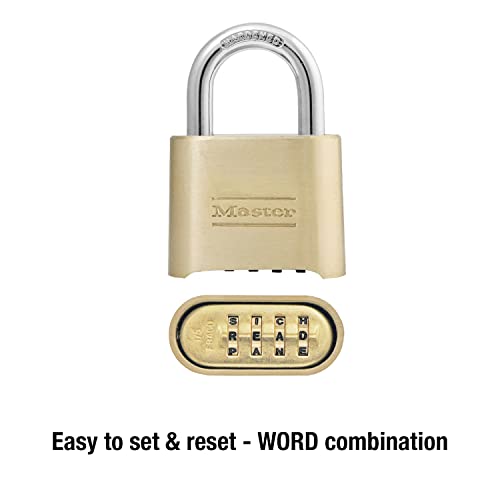Image of Master Lock Padlock, Set Your Own Letter Combination Lock, 2 in. Wide, 175DWD, 1- inch, Tan