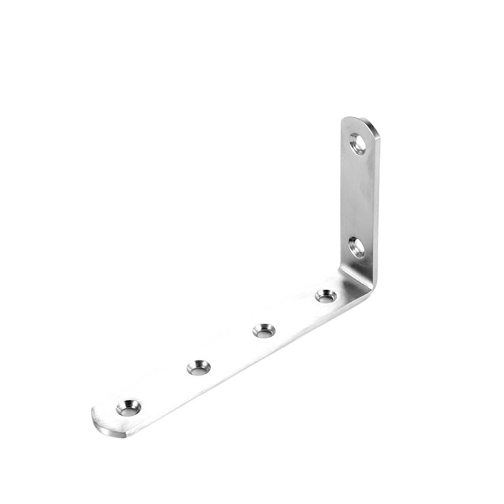 Sunrrafck One Color 5Pcs Stainless Steel Corner Bracket 90 Degree Right Angle For Wood Furniture Bedframe Cabinet L Shaped Triangular Brackets Support(75X125x19)