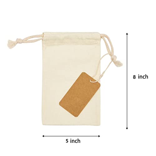 8 Pack Canvas Storage Bags 5×8 Inch Travel Home Small Organizer Drawstring Bags Reusable Small Cotton Gift Wrapping Bags2