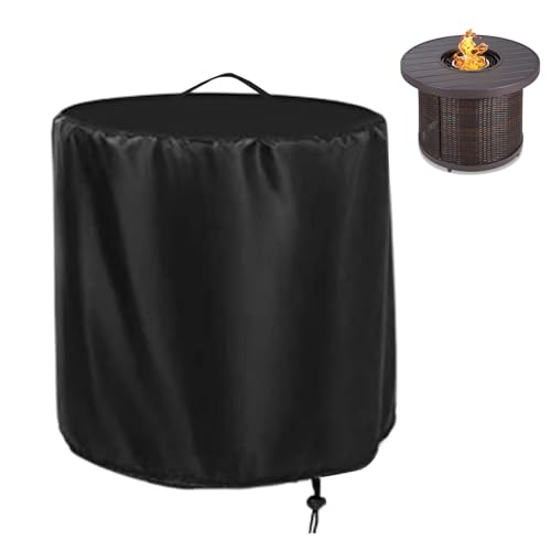 Rilime Fire Pit Cover,32in Round Propane Firepit Cover for Best Choice,Outside Gas Propane Fire Pit Table Cover Round Fire Pit Column-32 x 25inch