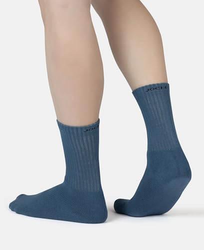 Image of Jockey 7035 Men's Compact Cotton Terry Crew Length Socks With Stay Fresh Treatment
