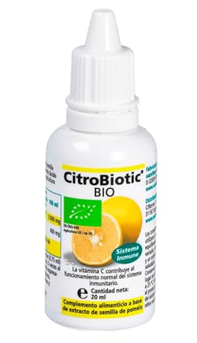 Citro Biotic BIO líquido 20 ml Sanitas | Extracto ecológico de semilla de pomelo en gotas con vitamina C y bioflavonoides | Complemento vegano para defensas e inmunidad