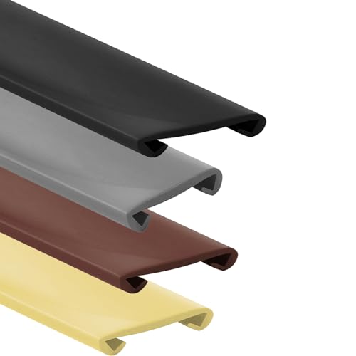 Escalera de plástico PVC - Perfil de goma 40 x 8 mm - Protector de barandilla (2 m gris) - Solución de seguridad para escaleras y balcones