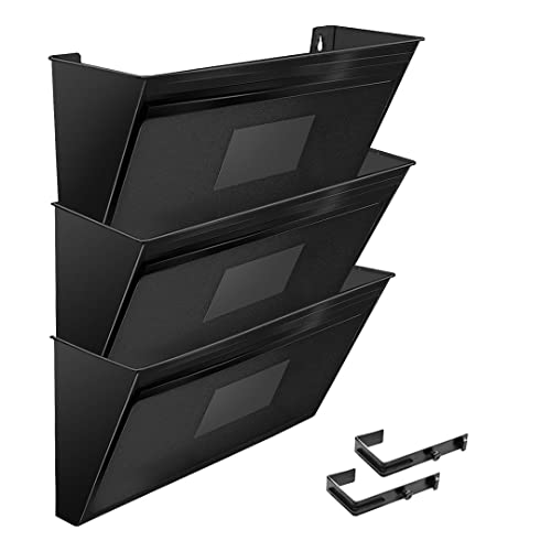 Organisateur mural pour dossiers : ne perdez plus vos papiers A4 grâce au lot de 3 noir