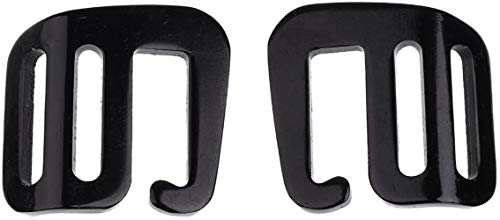 2Pcs Alloy G Hook Outdoor Webbing Buckle for Backpack Strap, Clothing, Belts 25mm (Black)