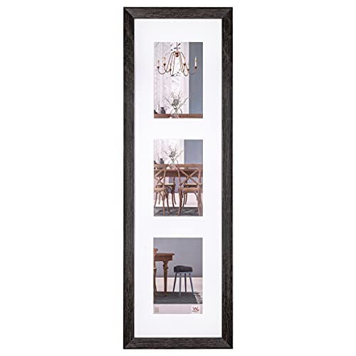 walther design Bilderrahmen dunkelgrau 3X 13x18 cm Galerie mit Passepartout, Fiorito Holzrahmen EF338VD – Ansicht 1