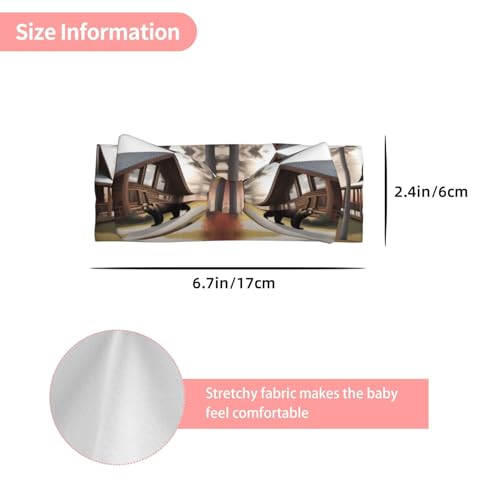 Rustic Lodge Bear Picture Baby Bow Headband Stretchy and Soft for Newborns, Infants, Toddlers, and Kids Girls3