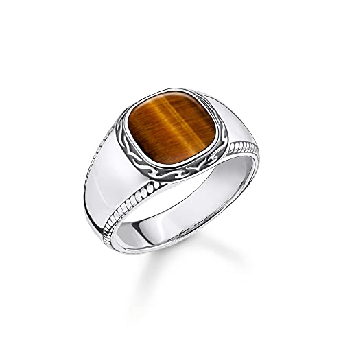 THOMAS SABO Unisex Ring Tigerauge 925 Sterlingsilber, Geschwärzt TR2388-826-2 Cover