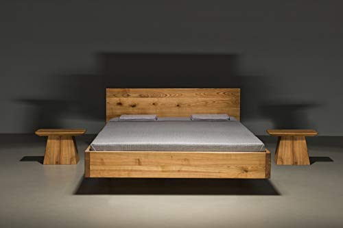 MAZZIVO Pool Hochwertiges Holz Bett schlicht & zeitlos filigran modern edel & elegant - italienisches Design 120 140 160 180 200 Überlänge Eiche Erle Buche Esche Kirschbaum (Erle, 180 x 200 cm) – Bild 4