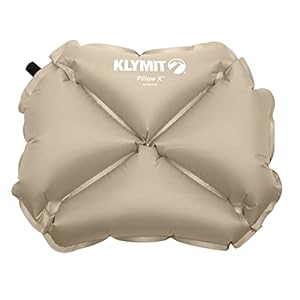 Klymit Pillow X Travel Pillow, Lightweight Inflatable Hybrid Airplane, Backpacking, Hammock, and Camping Pillow