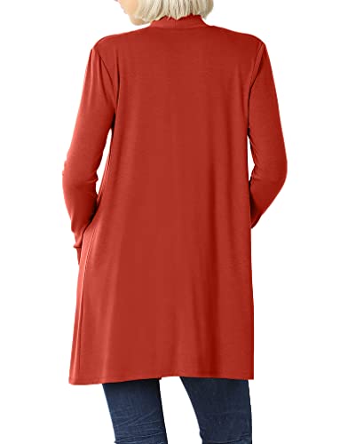 Image of Women's Open Front Cardigan Long Sleeve with Pockets Casual Outwear