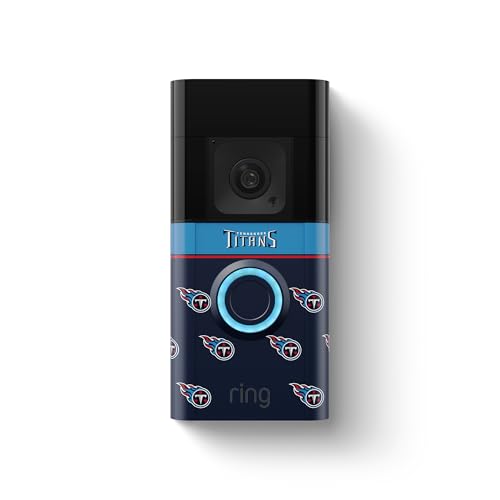 Image of All-New Limited Edition, Official NFL Faceplate for Ring Doorbells - Video Doorbell 3, Video Doorbell 3 Plus, Video Doorbell 4, Battery Doorbell Plus, and Battery Doorbell Pro | Tennessee Titans