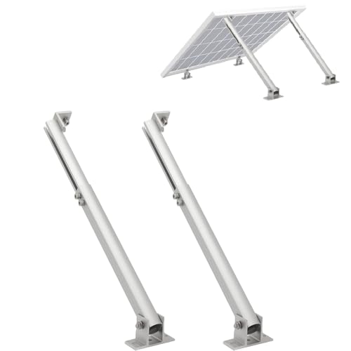 Image of 2 Pack Adjustable Solar Panel Mount Brackets with 17-28 inch Foldable Tilt Legs | Adjustable Solar Panel Brackets Kit for RV /Roof /Ground Fits EcoFlow /Jackery /Bouge RV