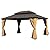 10x14ft Cedar Wood Gazebo, Solid Wood Hardtop Gazebo with Galvanized Steel Double Roof, Netting & Curtains, Outdoor Gazebo for Patio, Backyard, Deck, Lawns (Brown-06)