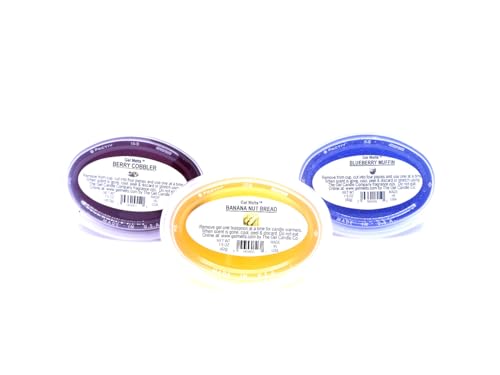 Harvest Set Of 3 Aroma Gel Melts™ BERRY COBBLER, BANANA NUT BREAD, BLUEBERRY MUFFIN Gel Wax For Warmers And Burners By The Gel Candle Company PEEL, MELT AND ENJOY