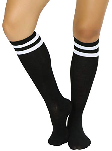 Image of ToBeInStyle Women's Knee High Socks with Striped Top