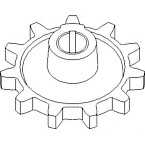Challenger, Massey Ferguson, White Oliver Mpl Moline Combine Upper Clean Grain Elevator Sprocket Part No: A-2412960W1, AM2412960W1, A-312412960, 31-2412960, SP114H, SP114