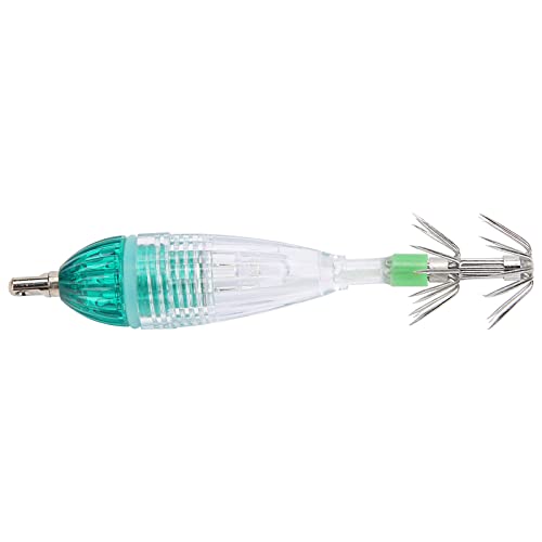 Night Fishing Lights, Squid Shape Fishing LED Lure Light Fishing Bait Underwater Lamp with Hook Green Fishing Light Underwater Fishing Light for Night Fishing