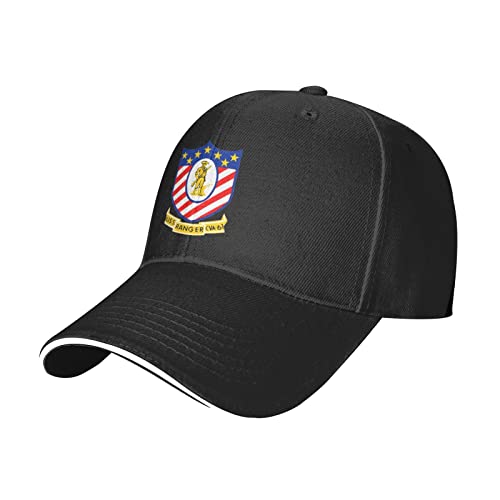 Gorra unisex estilo cowboy USS Ranger ajustable negra miniatura 2
