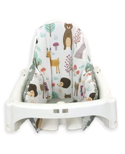 Image of High Chair Cover for IKEA Antilop,Cotton Cover for Inflatable Cushion, Cushion Cover for High Chairs for Babies and Toddlers, High Chair Accessories, It is Only Cover! (Nature Green)