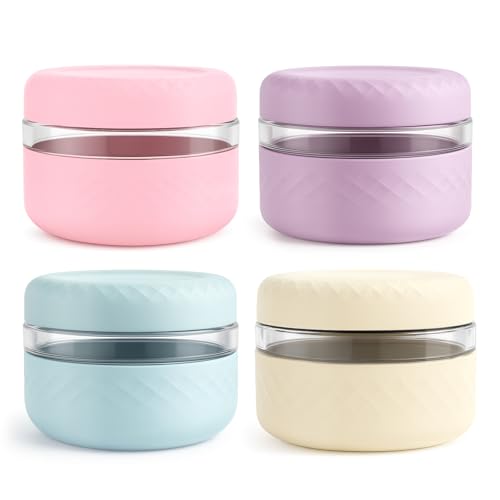 Image of 16 oz /2 Cup Glass Lunch Bowl Containers with Lids, 4 Pack, BPA-Free