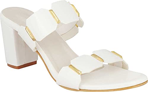 Shoetopia Womens/Girls White Solid Heels-EU41